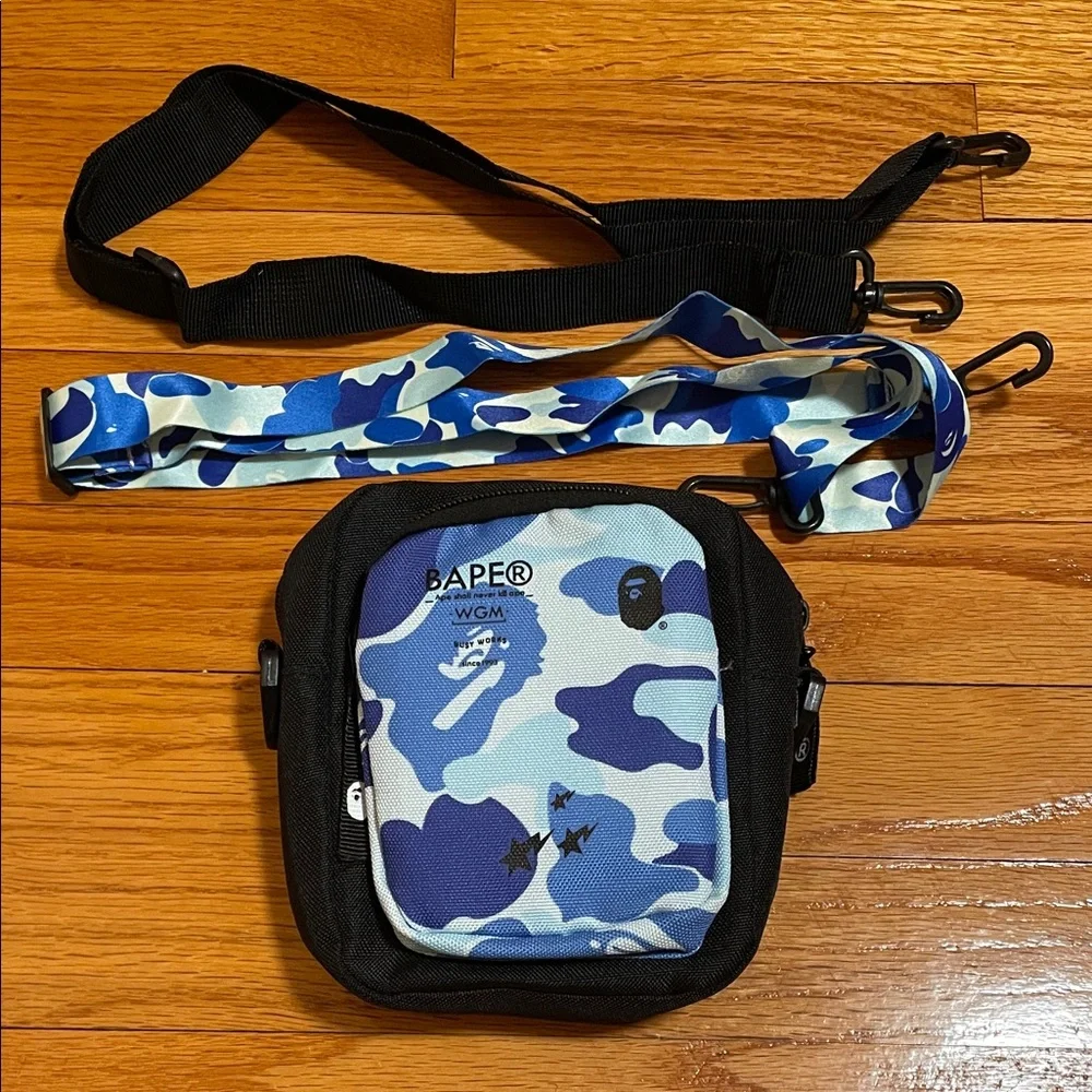BAPE Blue ABC Camo Small Shoulder Bag Unisex (Brand New) - Picture 7 of 14